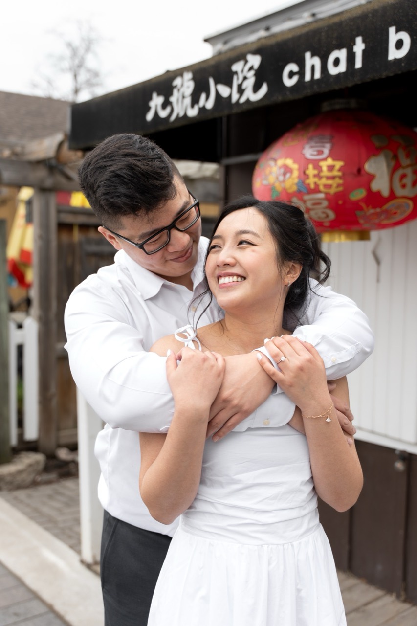 Couple in close embrace