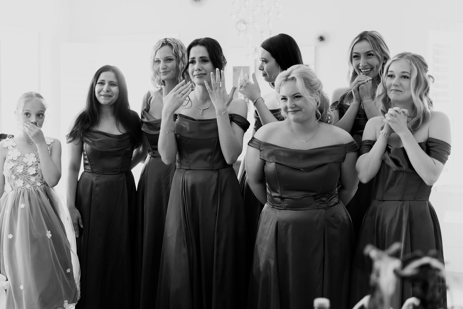 Bridesmaids' tearful first-look reaction