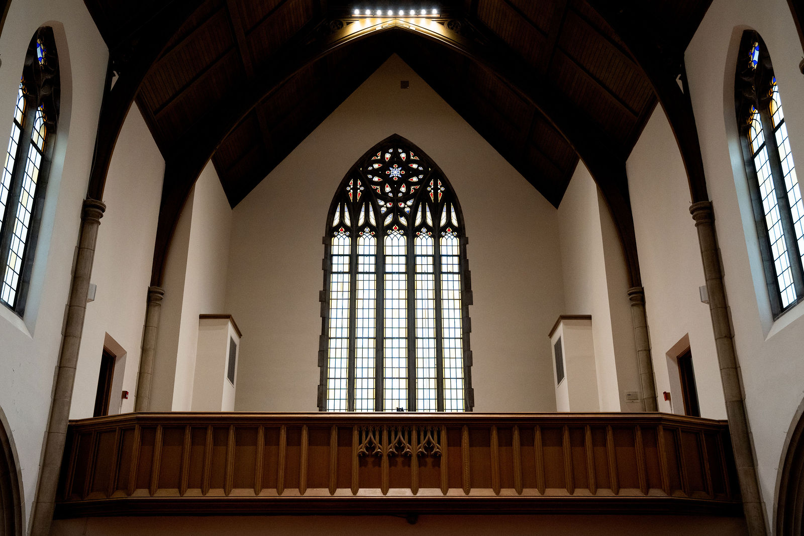 Gothic church window from the balcony