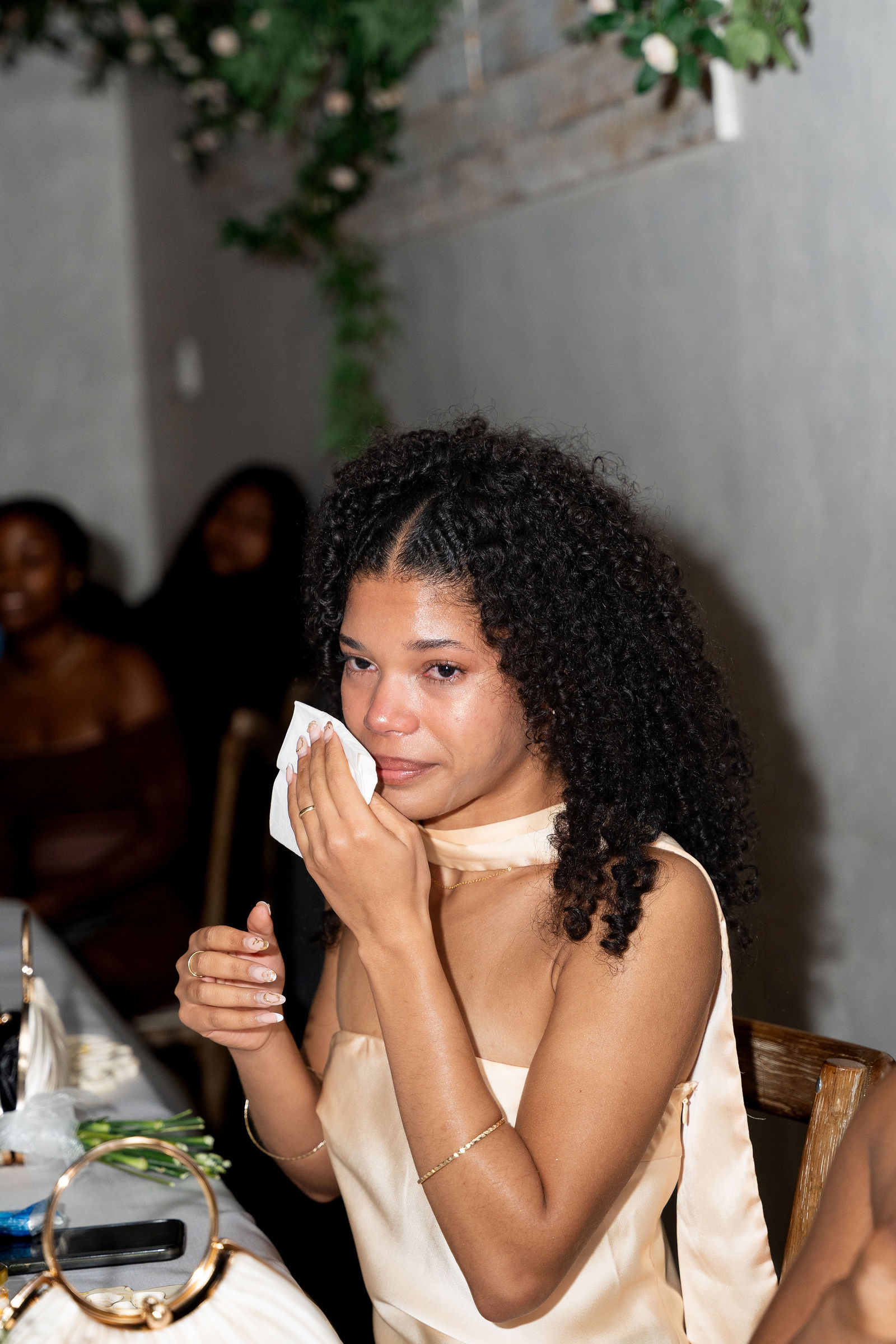A guest wiping happy tears