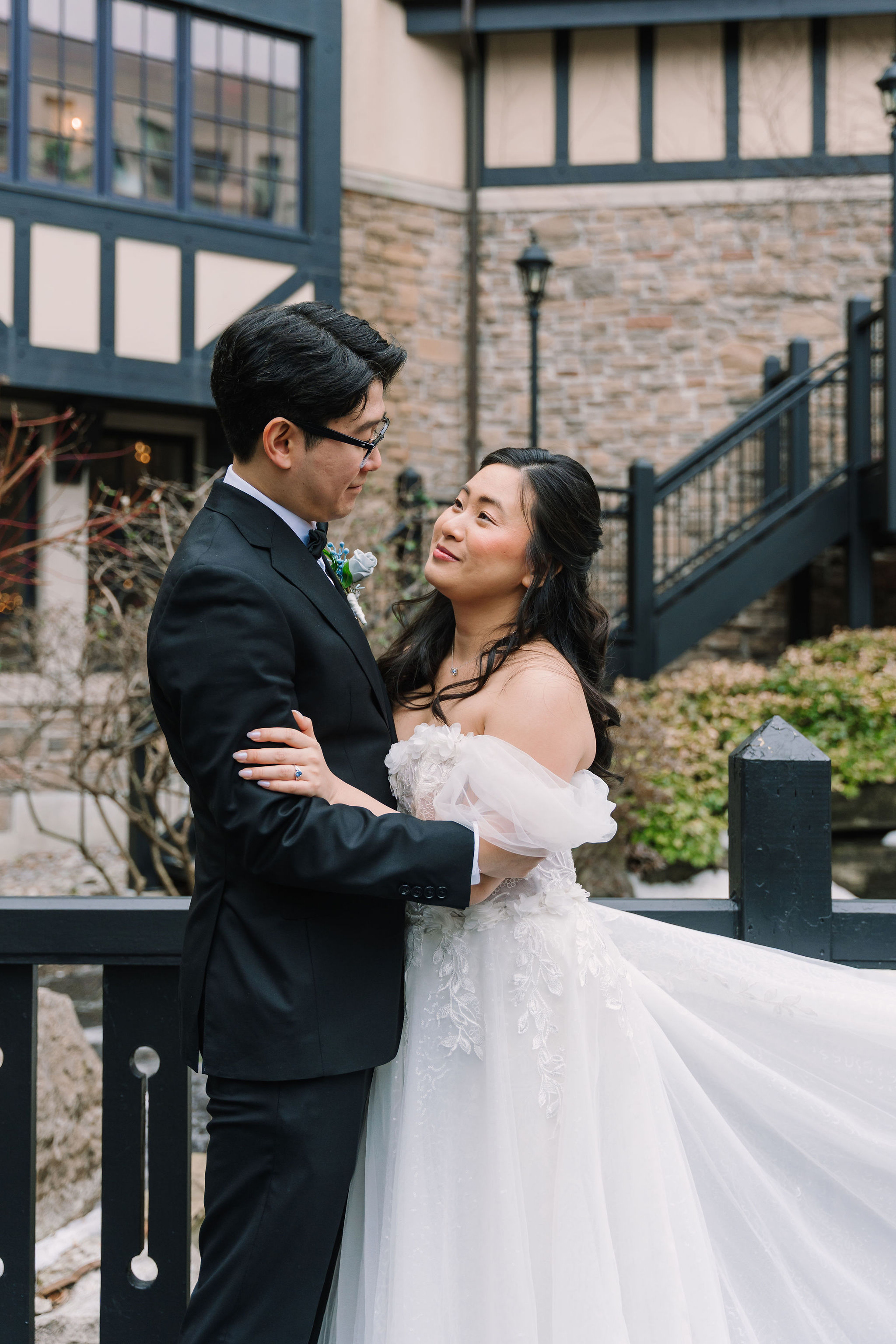 Tudor architecture couple portrait