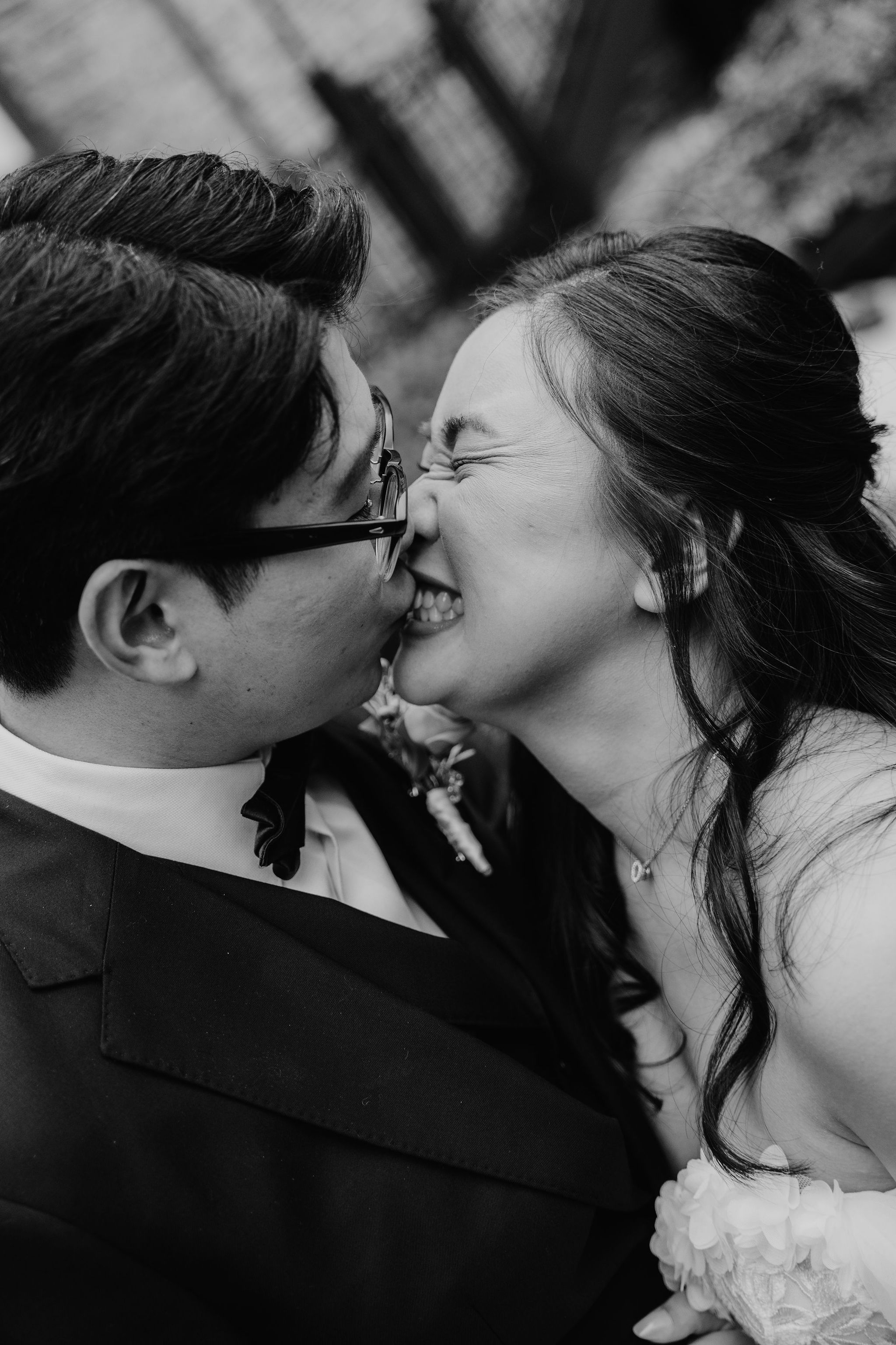 Playful nose kiss