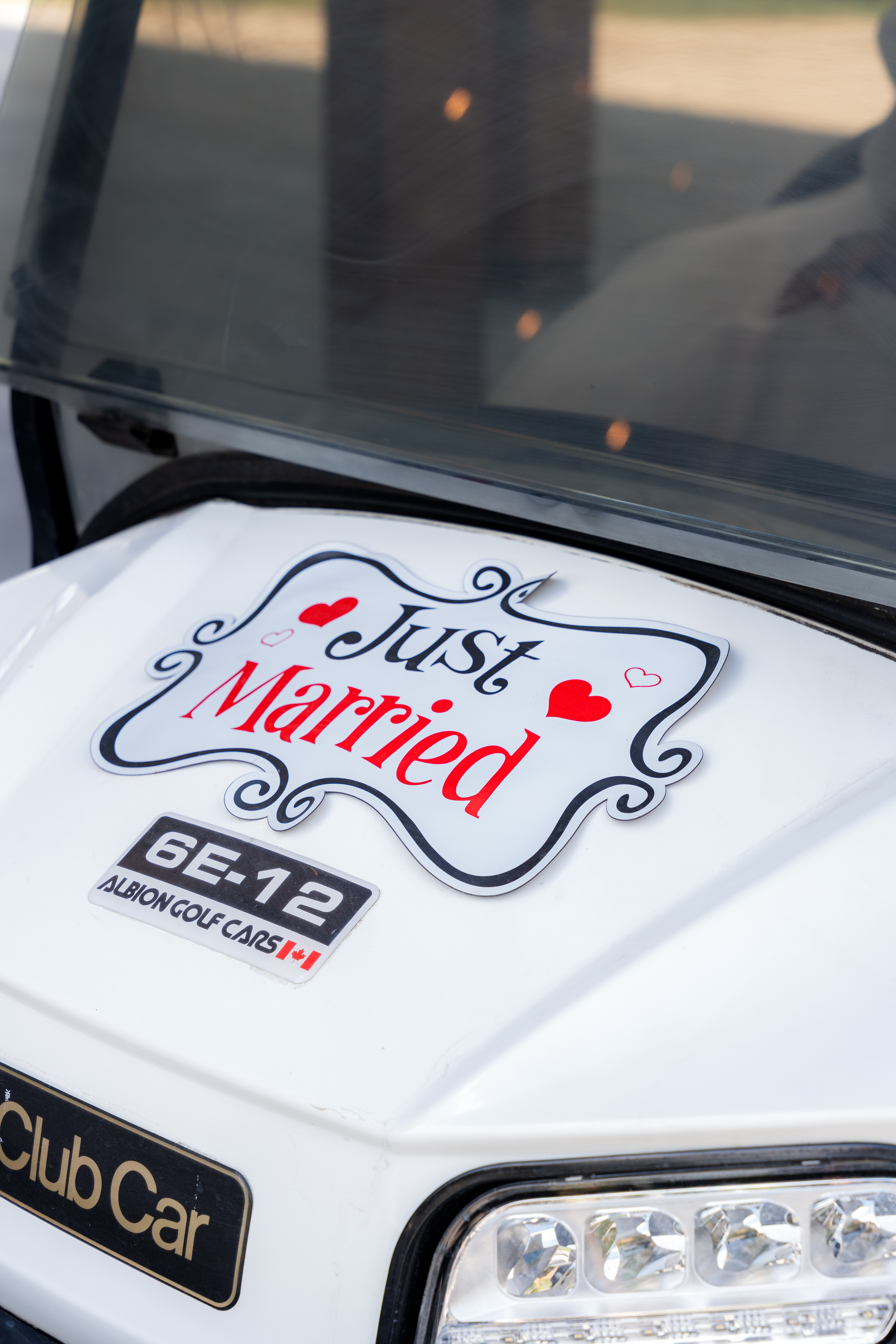 Just Married golf cart
