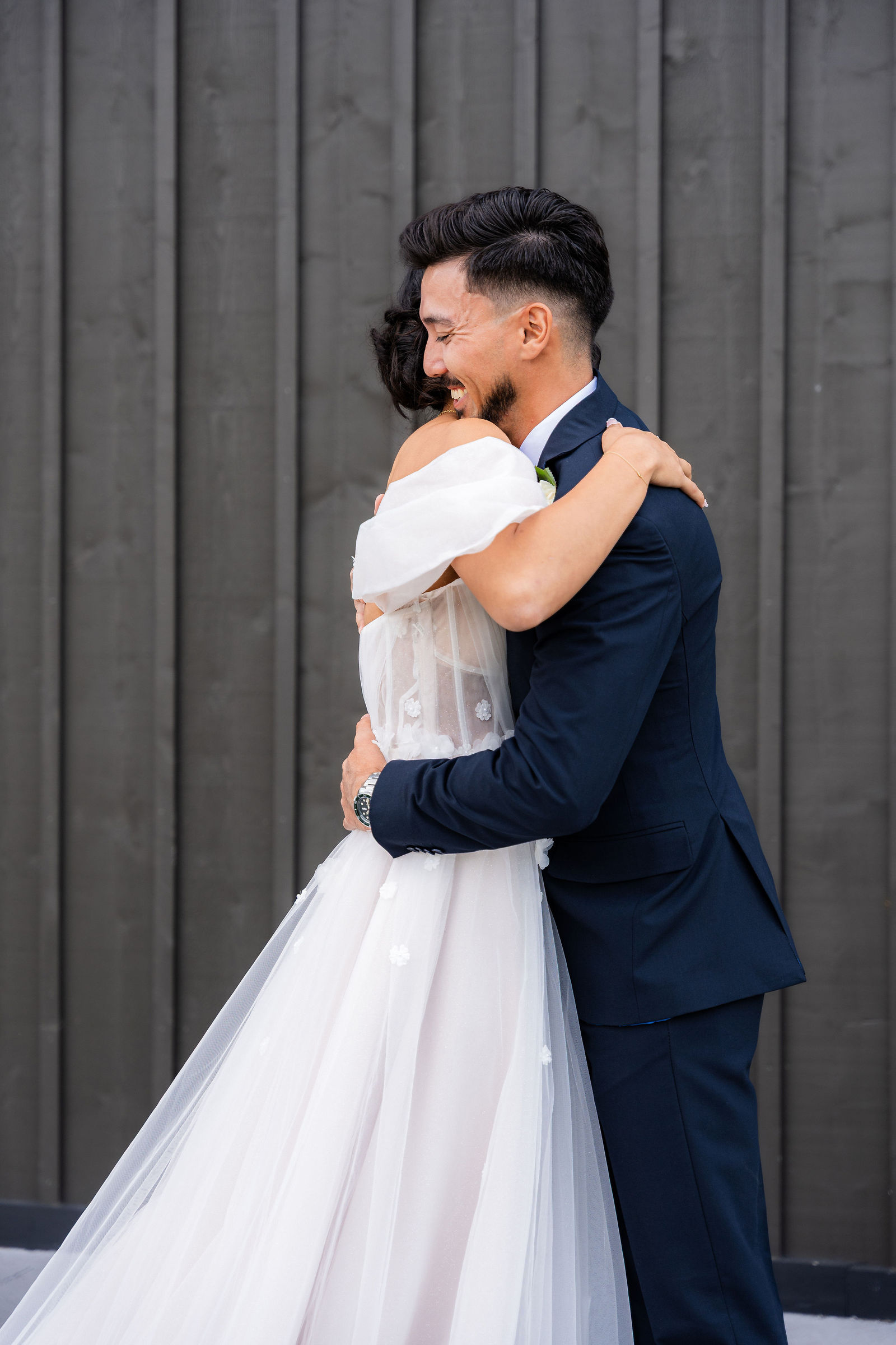 An overjoyed first embrace